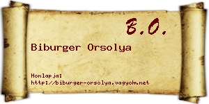 Biburger Orsolya névjegykártya